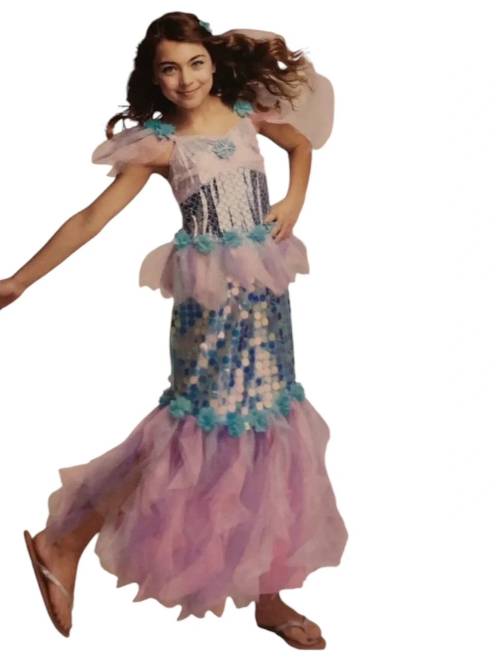 EUC Mystic Mermaid Costume with matching hair tie girls size small